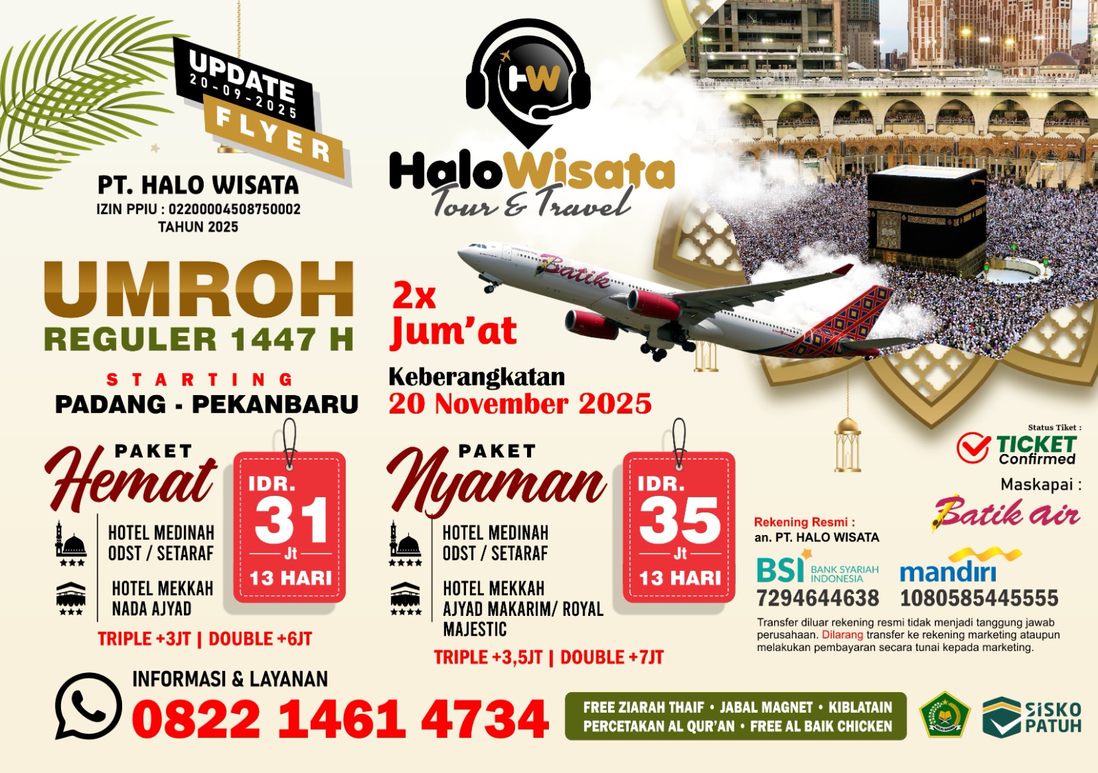 PAKET UMROH REGULER 1447H