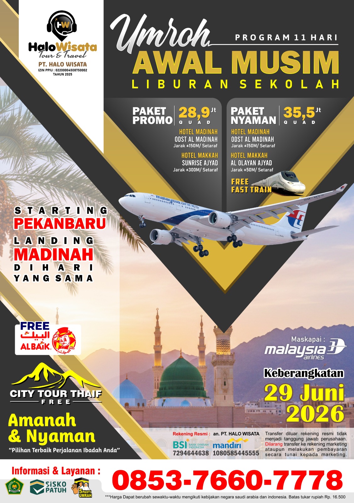 UMROH AWAL MUSIM LIBURAN SEKOLAH